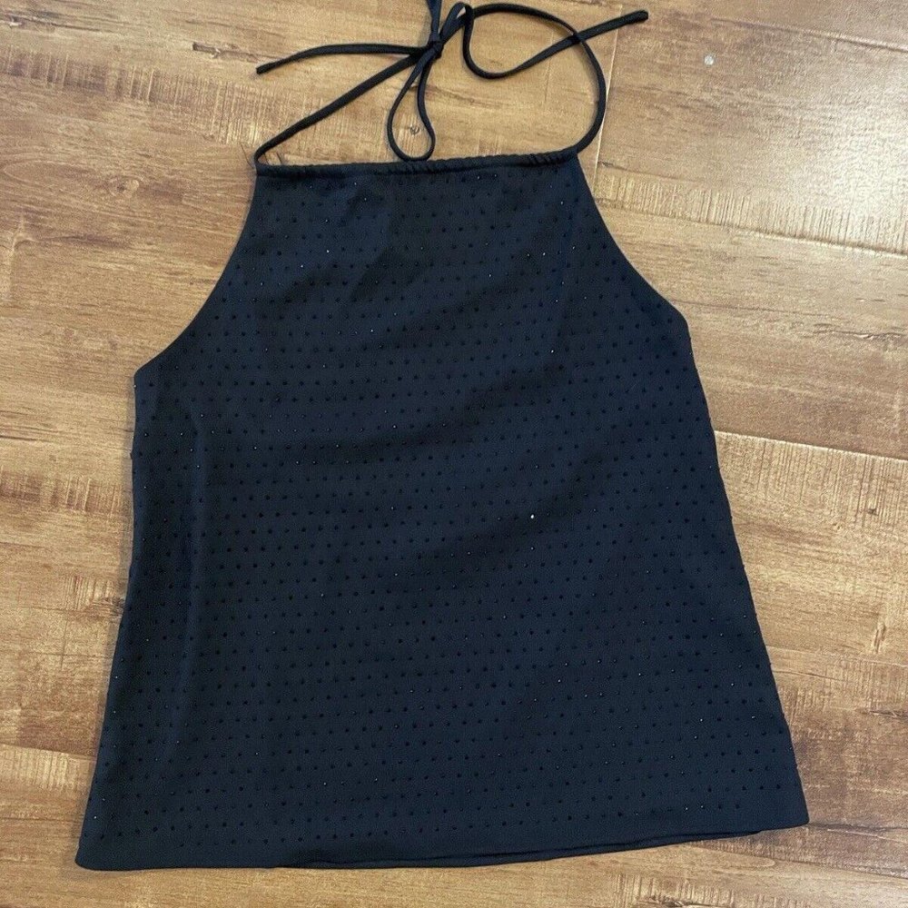 asos women's Halter Top Black‎ Rhinestones Bling size 8